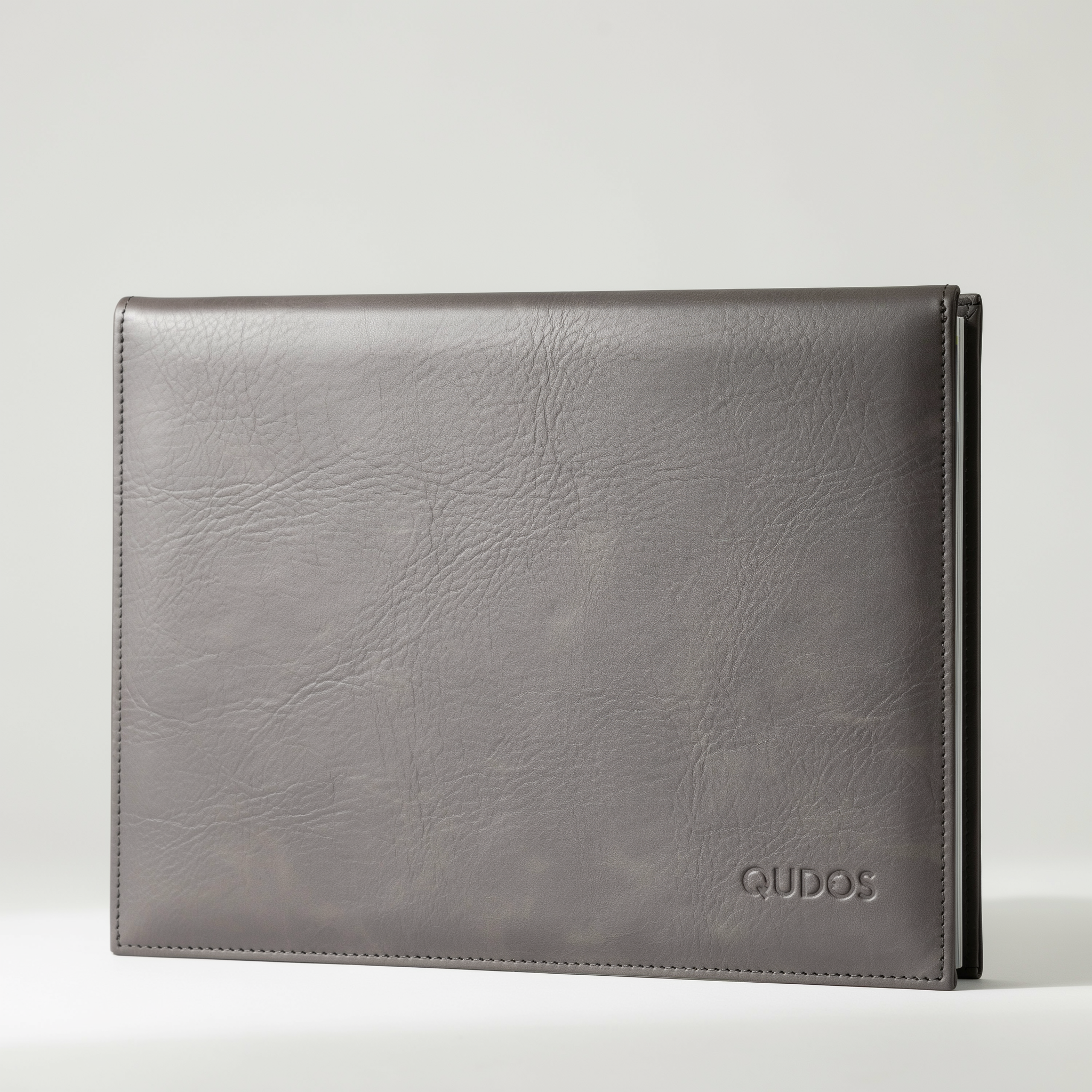 Qudos grey leather document folio